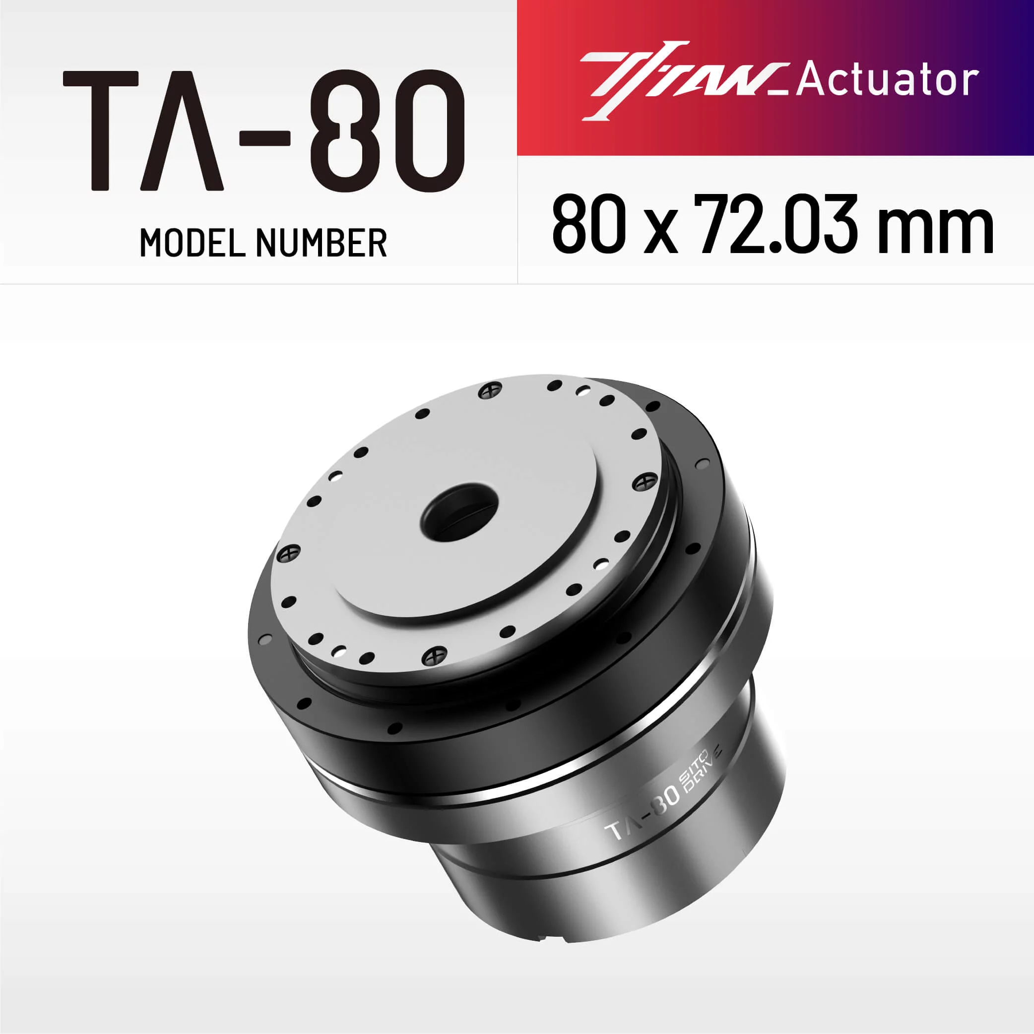 Sito TA80 24V Can Dual Encoder High Torque Brushless DC Servo Motor Small Harmonic Drive 100 Reducer Gearmotor Robot Actuator